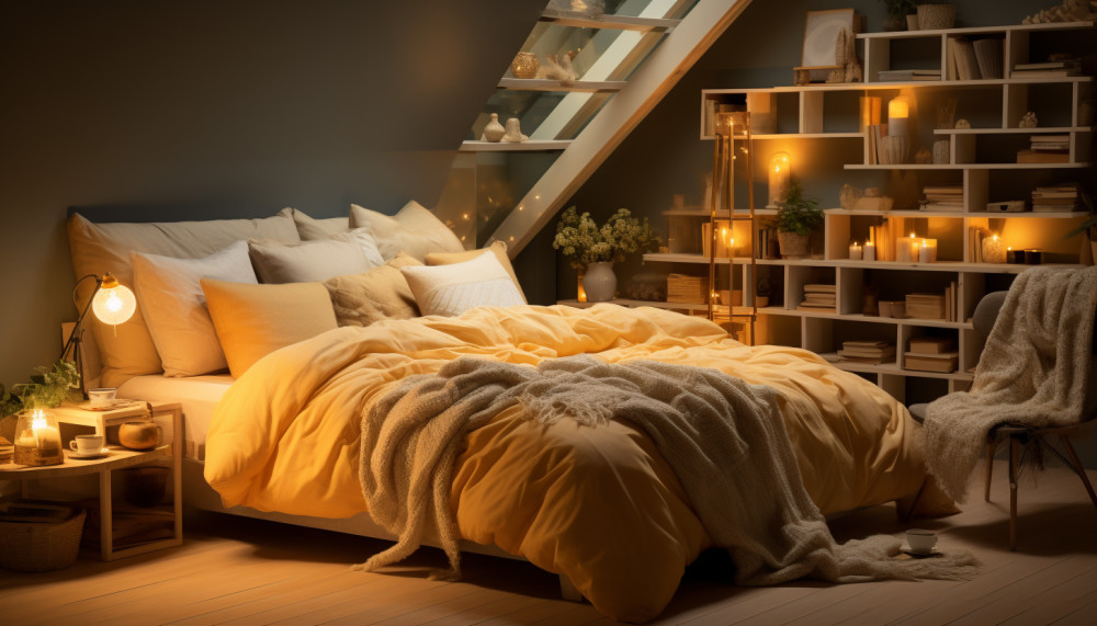 L'impact de l'éclairage doré sur la psychologie des couleurs dans la chambre
